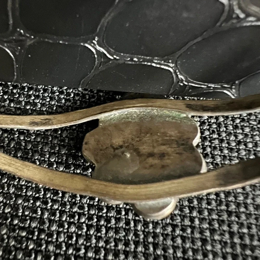 Vintage Sterling Silver Turquoise Cuff Bracelet Southwestern Split Shank 12g